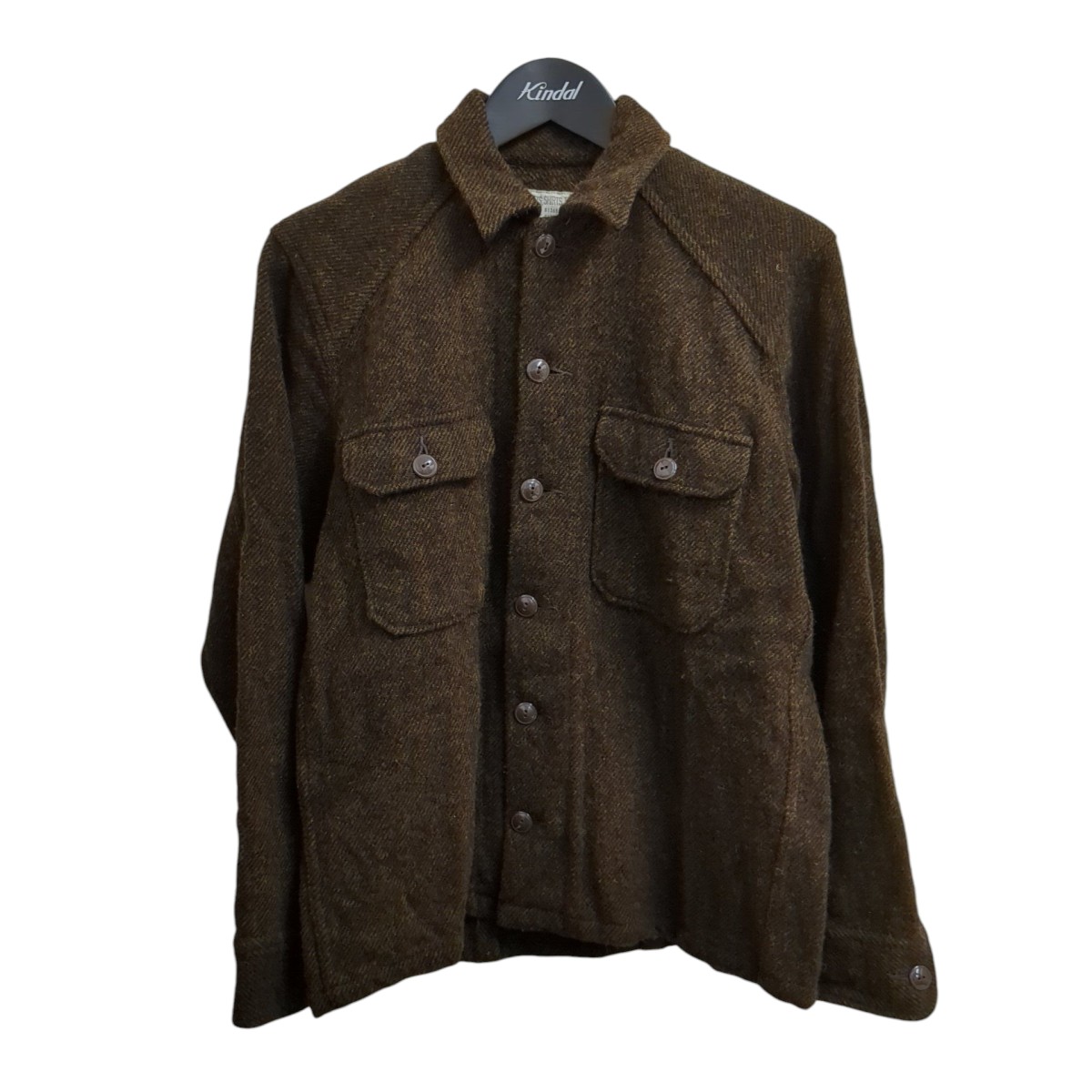 【中古】 TROPHY CLOTHING　 ウールシャツ ブラウン サイズ：15 【030426】（トロフィークロージング）