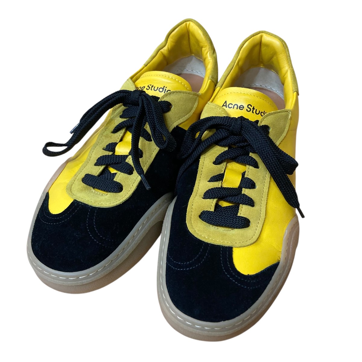 【中古】 ACNE STUDIOS レースアップスニーカー イエロー×ブラック サイズ：26.5cm 【価格見直し】