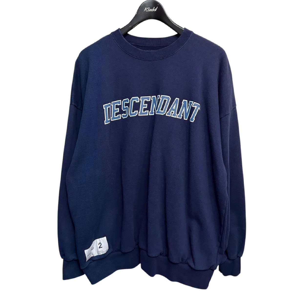 【中古】DESCENDANT DIRT CREW NECK ロゴクルーネックスウェットシャツ 米国海軍 大きさ：2 【101125】（ディセンダント）