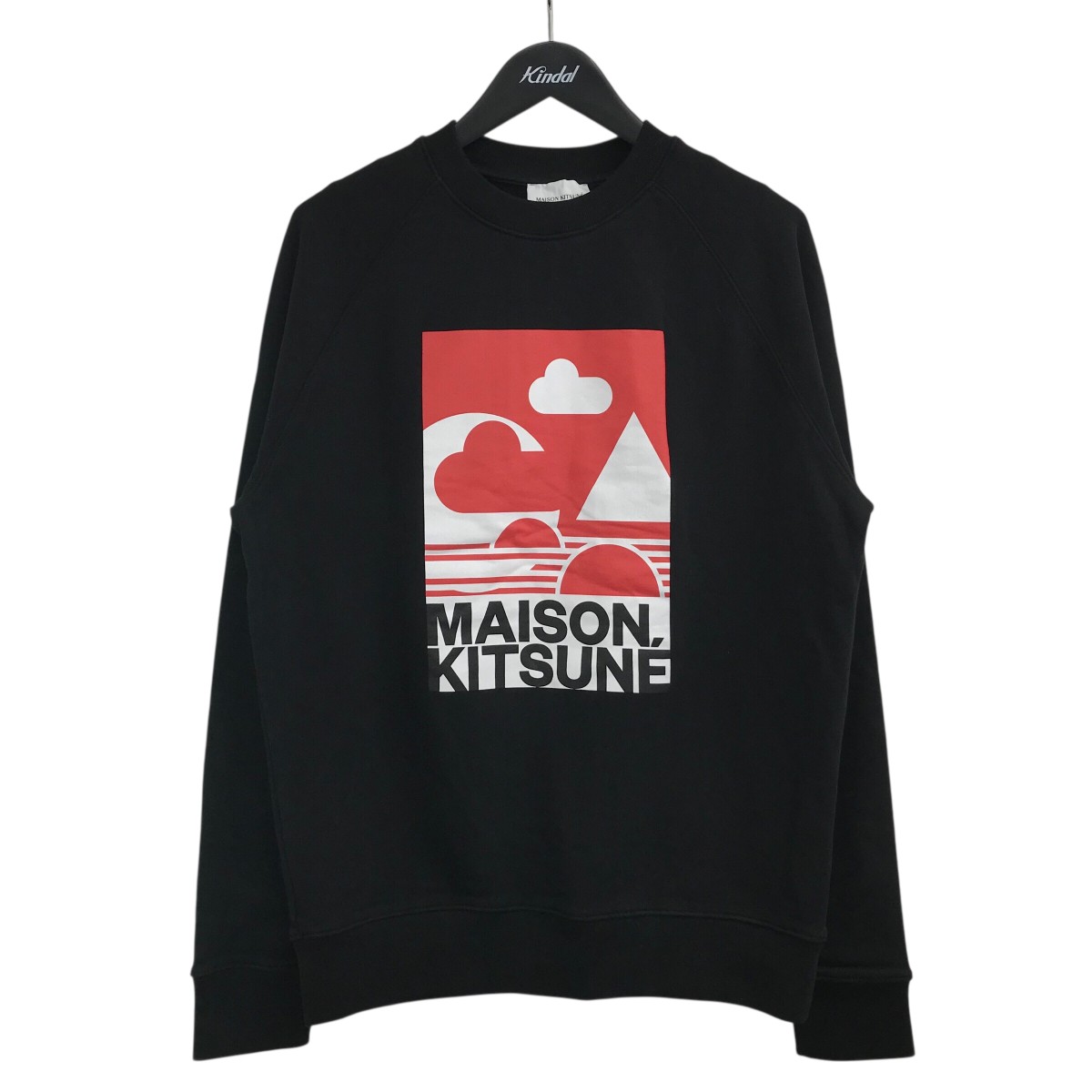 【中古】 MAISON KITSUNE 「Anthony Black Burrill Logo Sweatshirt」 プリントスウェット IM00331KM0001 ブラック サイズ：S 【価格見直し】