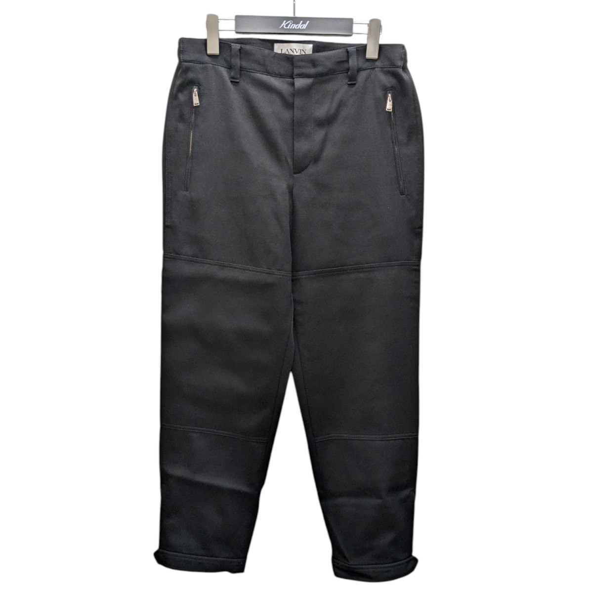 【中古】 LANVIN ウールトラウザー ブラック サイズ：46 【価格見直し】