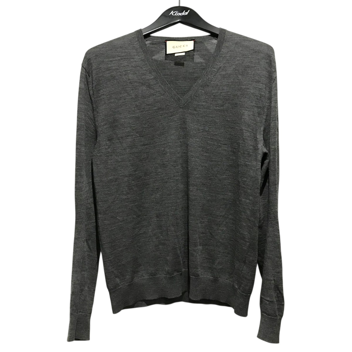 【中古】 GUCCI Vネックニット 452509 グレー サイズ：S 【価格見直し】
