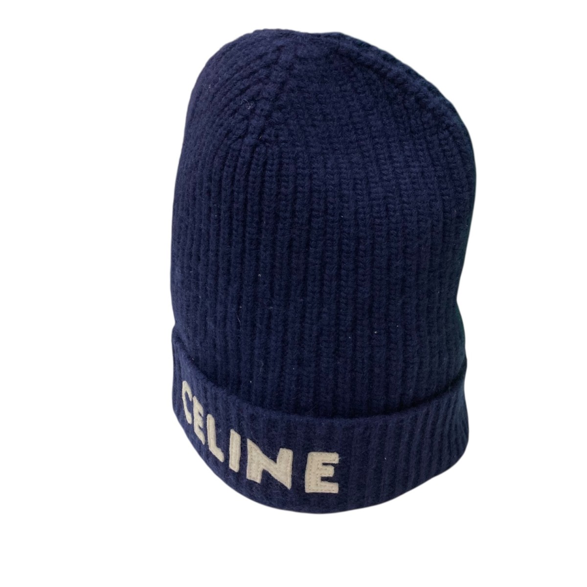 【中古】\u003cBR\u003eCELINE\u003cBR\u003eバイ色つや ロゴタイプ ビーニー  2AH35423P 米国海軍 大きさ：TU\u003cBR\u003e