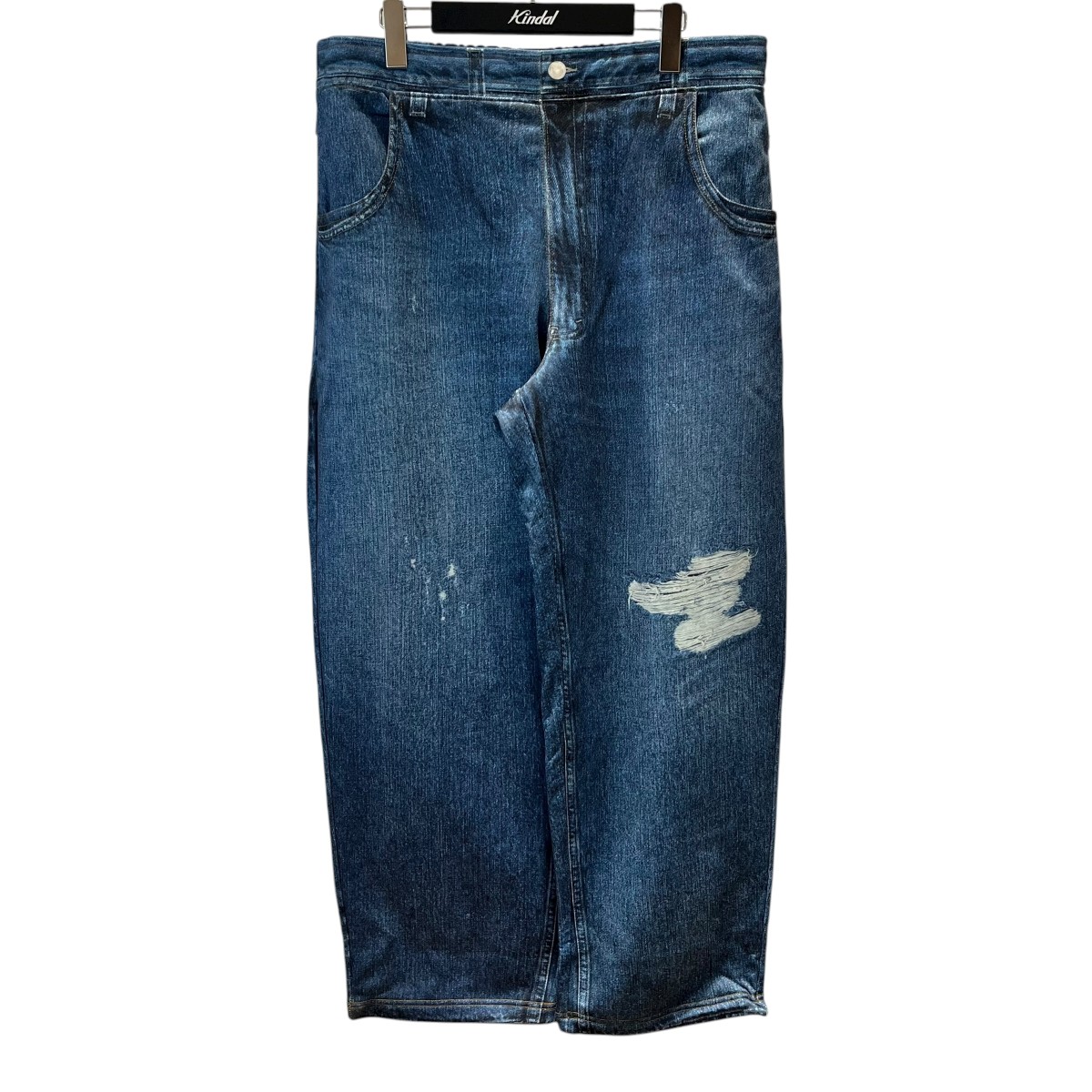 【中古】 BEAMS SSZ　 デニム転写柄スウェットパンツ 11-24-1718-458 ブルー サイズ：M 【121125】（べームス エス エス ズィー）