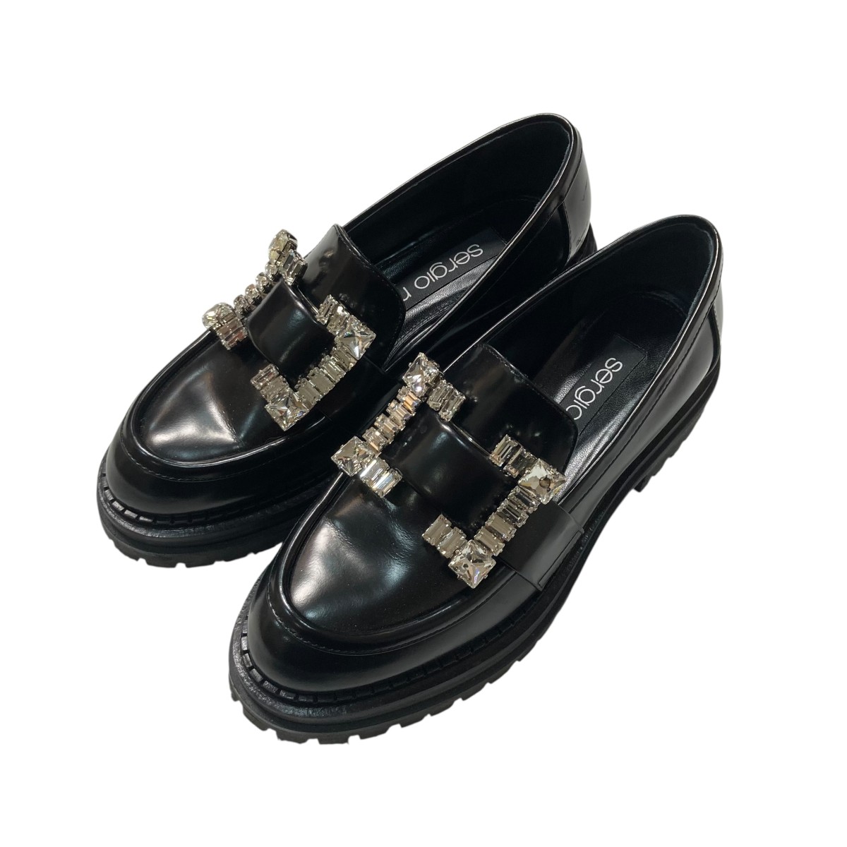 【中古】 sergio rossi SR PRINCE ローファー B00090 ブラック サイズ：35 【価格見直し】