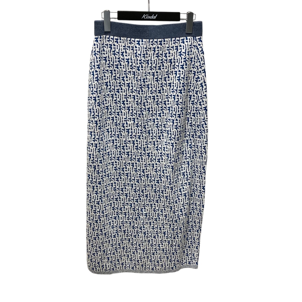 【中古】 DIESEL M-ATHILDETTE-LONG フロントジップ ニットスカート A10198 ホワイト×ブルー サイズ：M 【価格見直し】