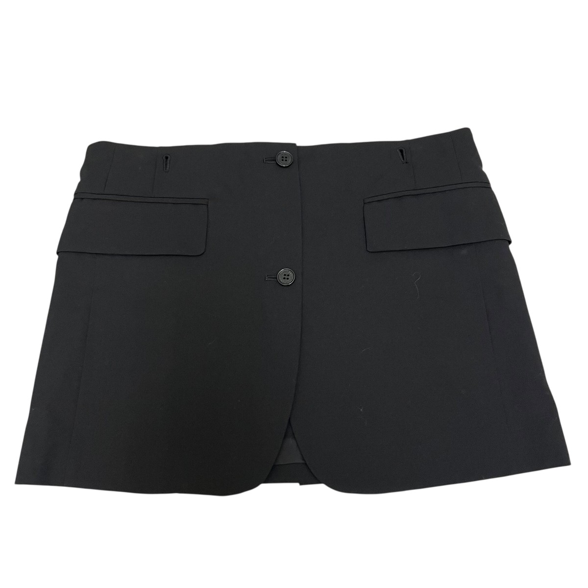 【中古】DAIRIKU25SSTAILORED HEM RAP SKIRT ラップスカート ブラック【価格見直し】|ブランド古着のカインドオル