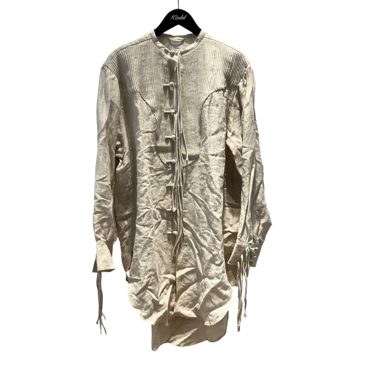 【中古】SUGARHILL ロングチャイナシャツ 21SSSH06 ベージュ 大いさ：M 【131125】（和三盆吸血鬼） トップス-メンズファッション-その他