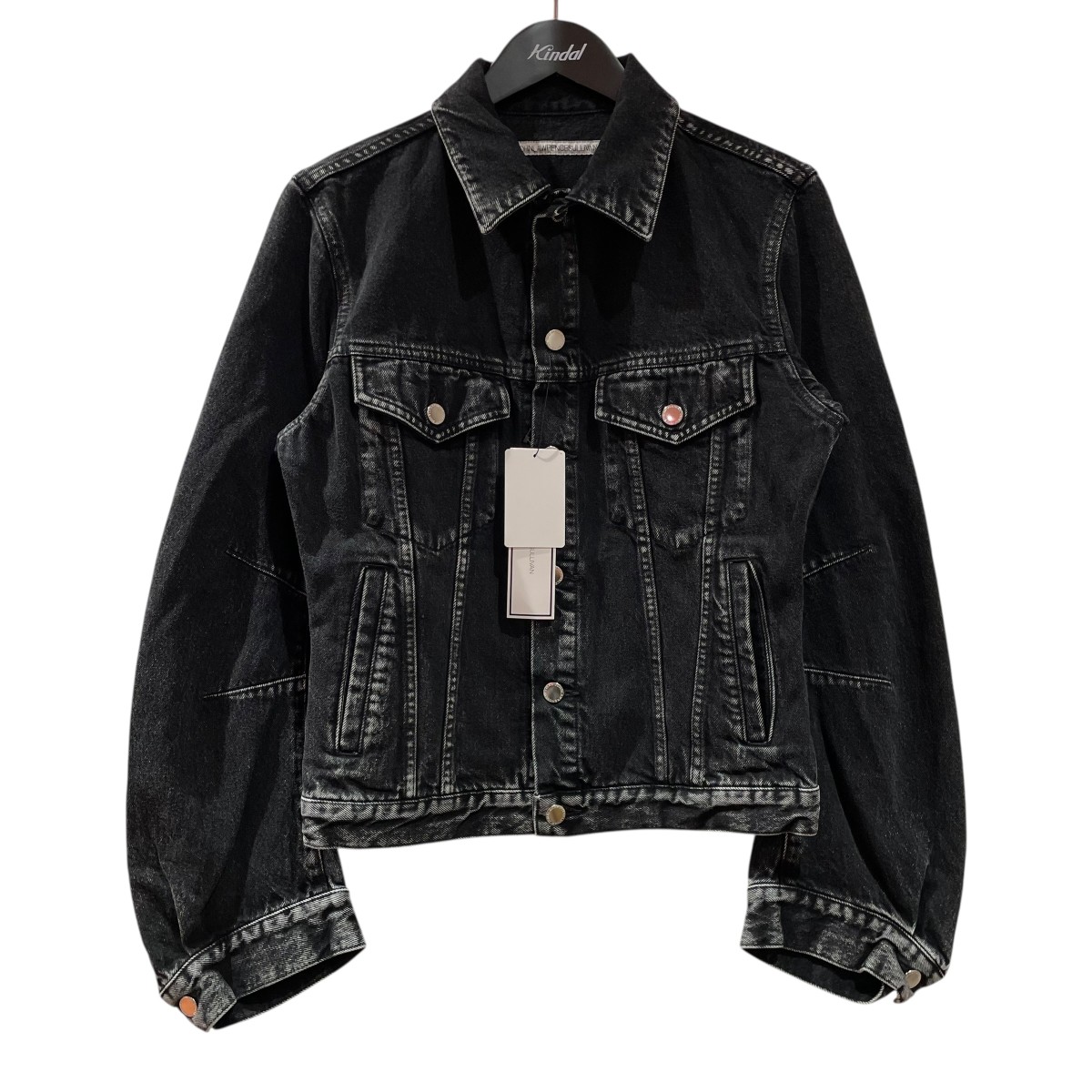 【中古】JOHN LAWRENCE SULLIVAN WASHED DENIM MASSIVE ROUNDED SLEEVE JACKET デニムジャケット 1B011-0325-36 グレー サイズ：46 【020426】（ジョンローレンスサリバン）