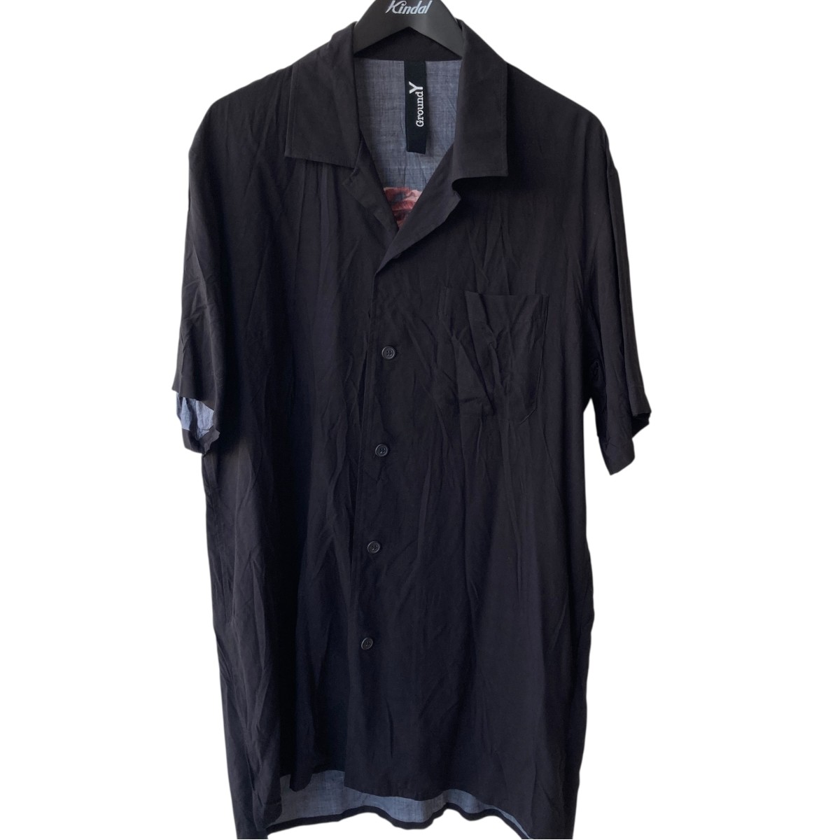 【中古】 GROUND Y SHORT SLEEVE PAJAMA-STYLE SHIRT 半袖シャツ ブラック サイズ：3 【価格見直し】