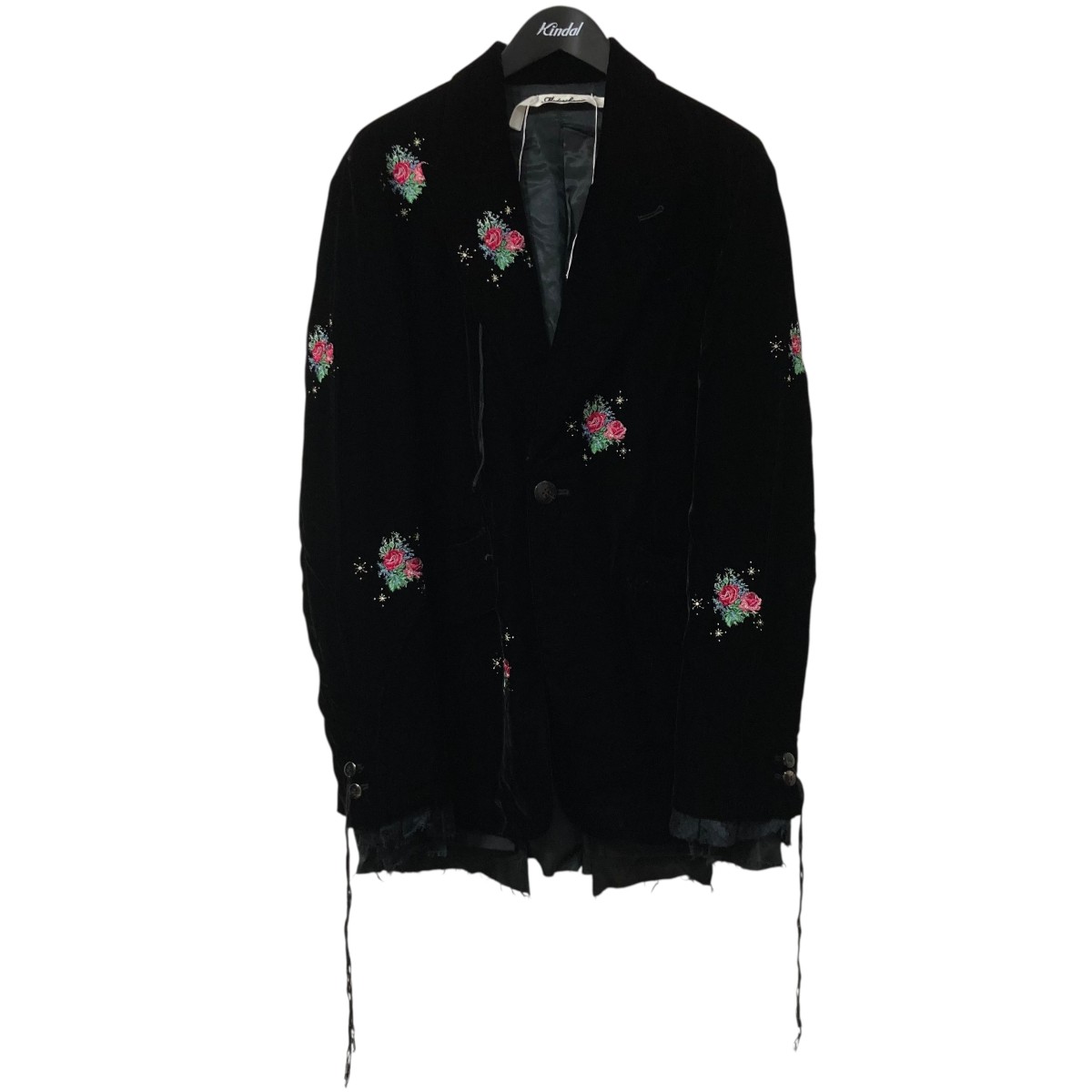 【中古】 Midorikawa　 23AW Velvet Embroidery Jacket 刺繍ベロアテーラードジャケット MID23AW JK03 ブラック サイズ：L 【080426】（ミドリカワ）