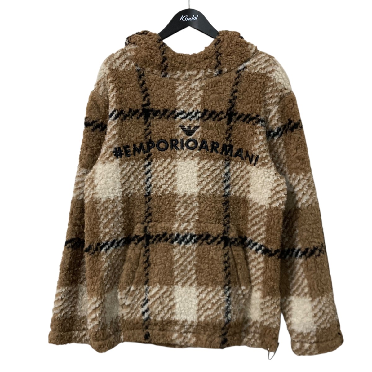 【中古】EMPORIO ARMANIボアフーディ 6G1M6P 1JF8Z ブラウン サイズ：M【価格見直し】｜ブランド古着のカインドオル