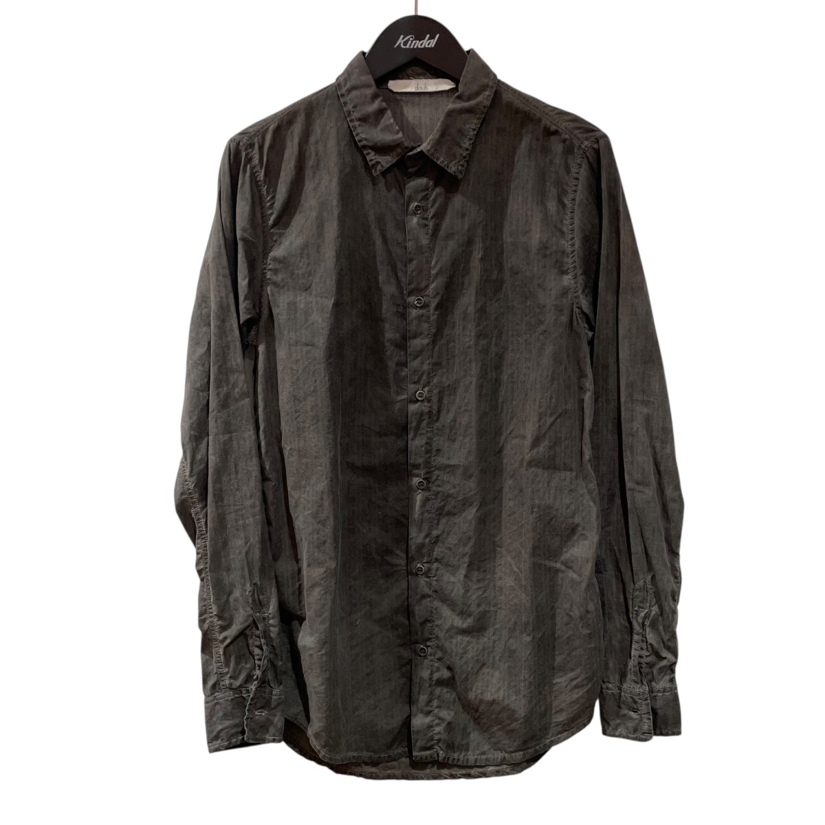 【中古】 doub 20SS プロダクトダイシャドーストライプコットンシャツ グレー サイズ：44 【価格見直し】