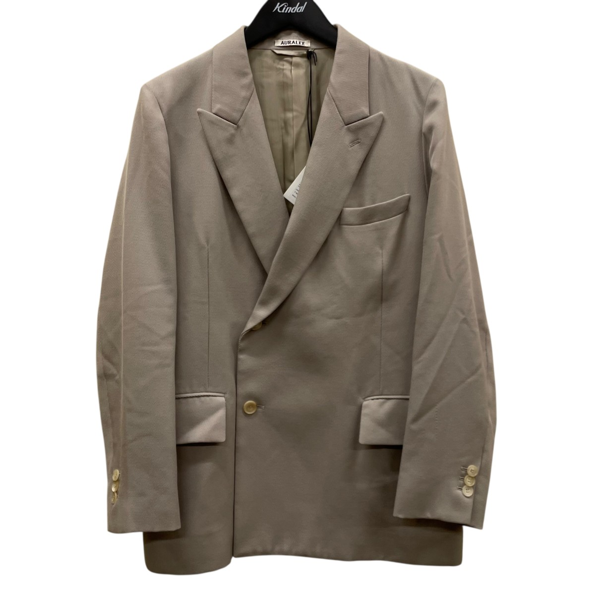 【中古】 AURALEE WOOL KID MOHAIR KERSEY JACKET テーラードジャケット A20SJ02MK ベージュ サイズ：3 【価格見直し】
