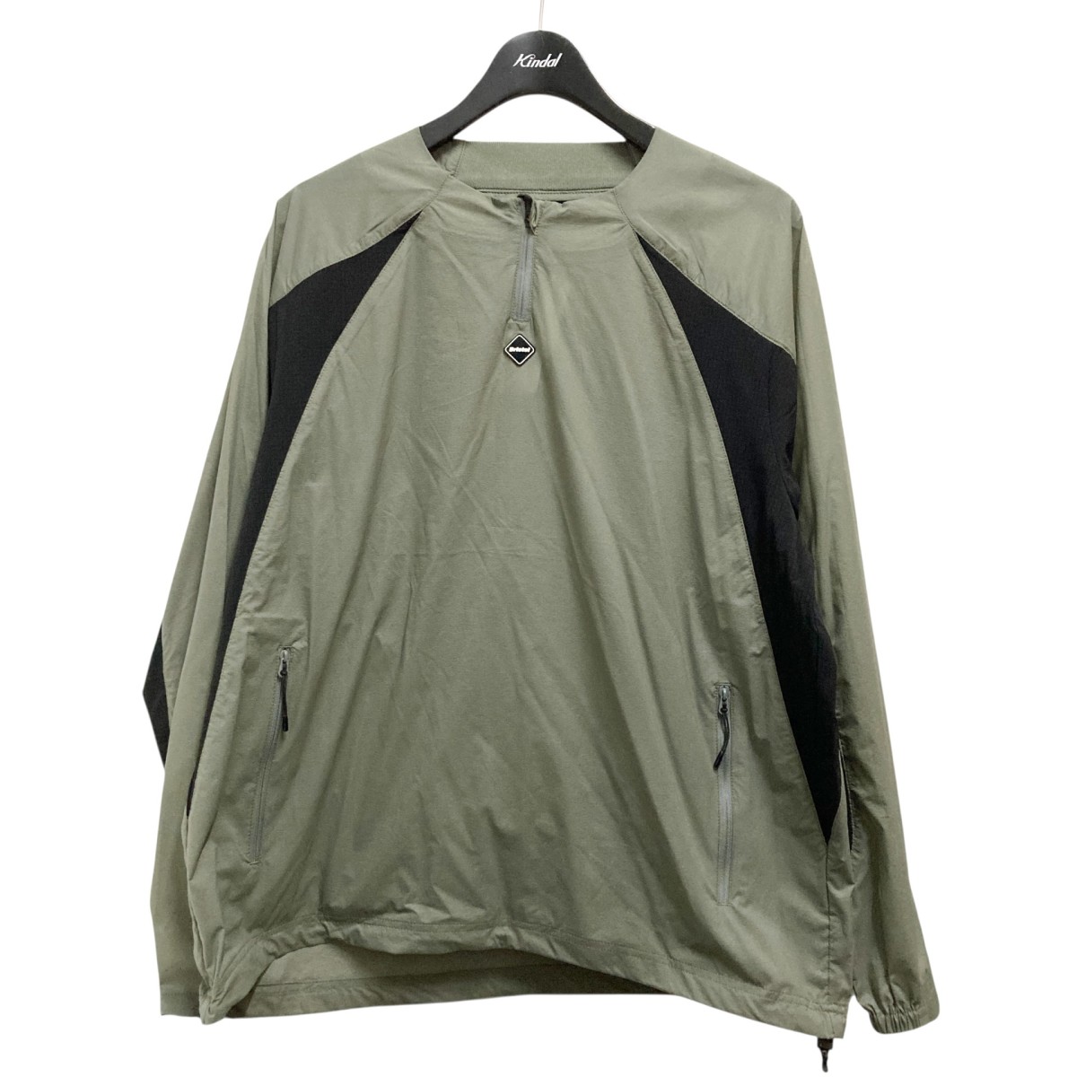 【中古】 F．C．R．B．　 25SS ULTRA LIGHT WEIGHT HALF ZIP PISTE ハーフジップトップス FCRB 250044 オリーブ サイズ：M 【161125】（エフシーアールビー）