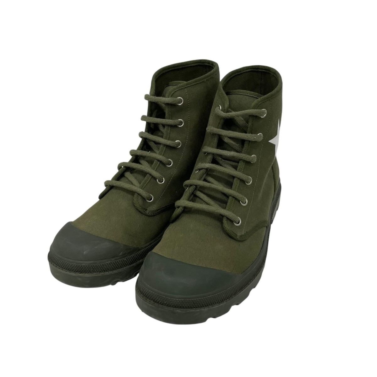 【中古】 GIVENCHY オリンパス キャンバス コンバット ブーツ グリーン サイズ：43 【価格見直し】
