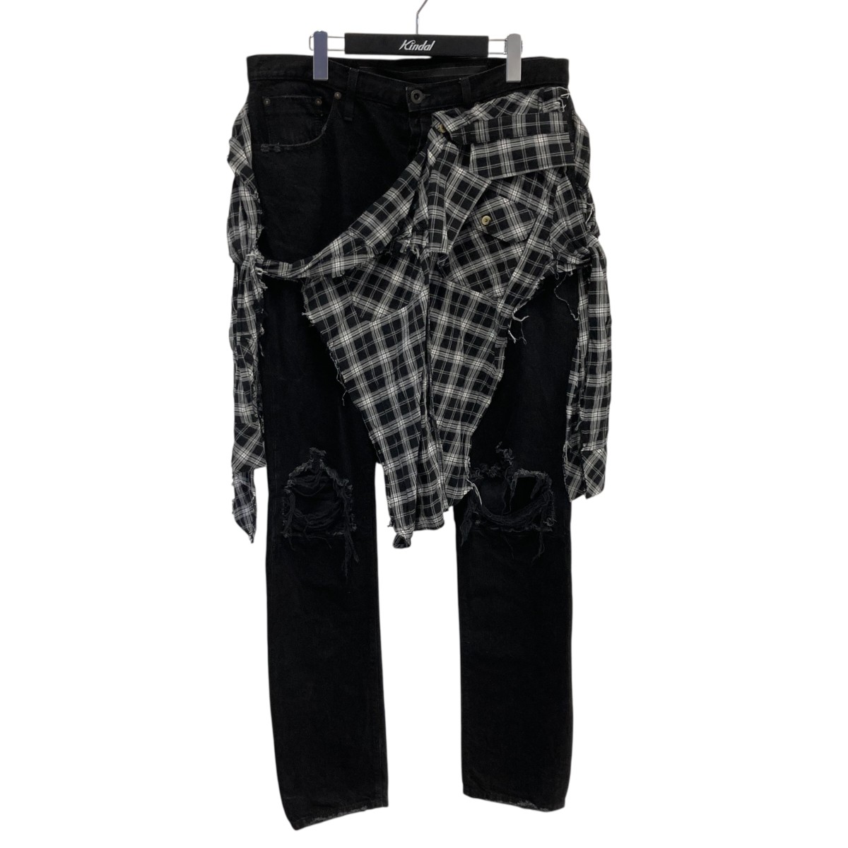 【中古】 BEN TAVERNITI UNRAVEL PROJECT　 ドッキング パンツ UMYA006S18110001 ブラック×ホワイト サイズ：32 【181125】（ベン タヴァニティ アンラベル プロジェクト）
