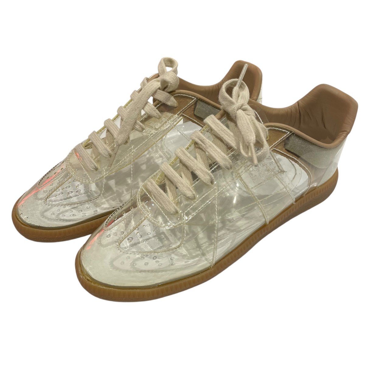 【中古】<br>Maison Margiela<br>ジャーマントレーナー ローカットスニーカー S39WS0097 クリア サイズ：37.5<br>【価格見直し】