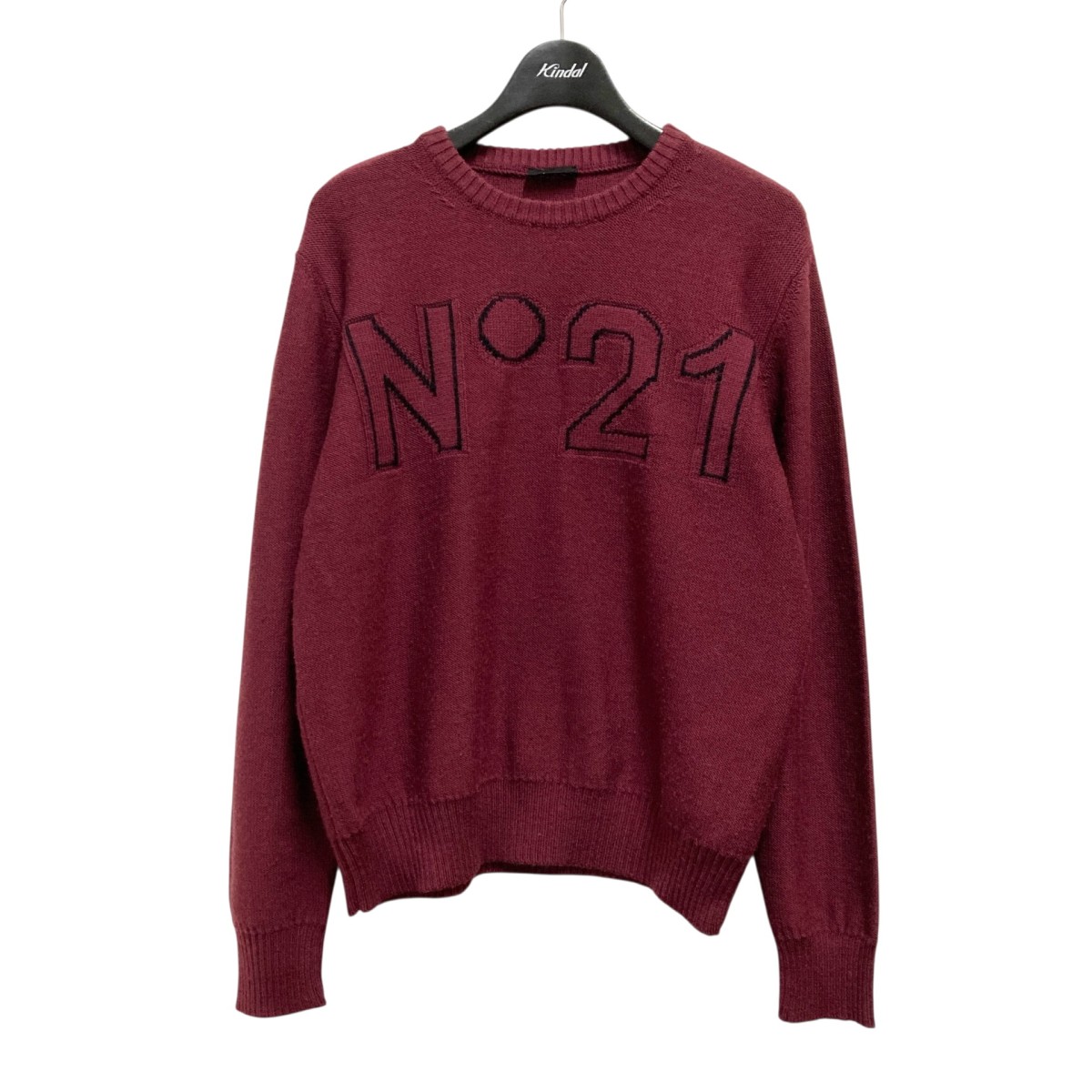 【中古】 N°21 ロゴニット N21400 ワインレッド サイズ：14 【価格見直し】