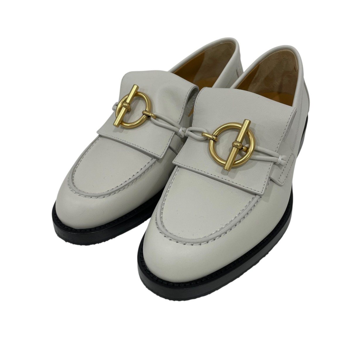 【中古】HERMES モカシン 差しひびき なめし革シューズ コマーシャル241143Z2311 ベージュ 大きさ：35 1/2 【181125】（エルメス）