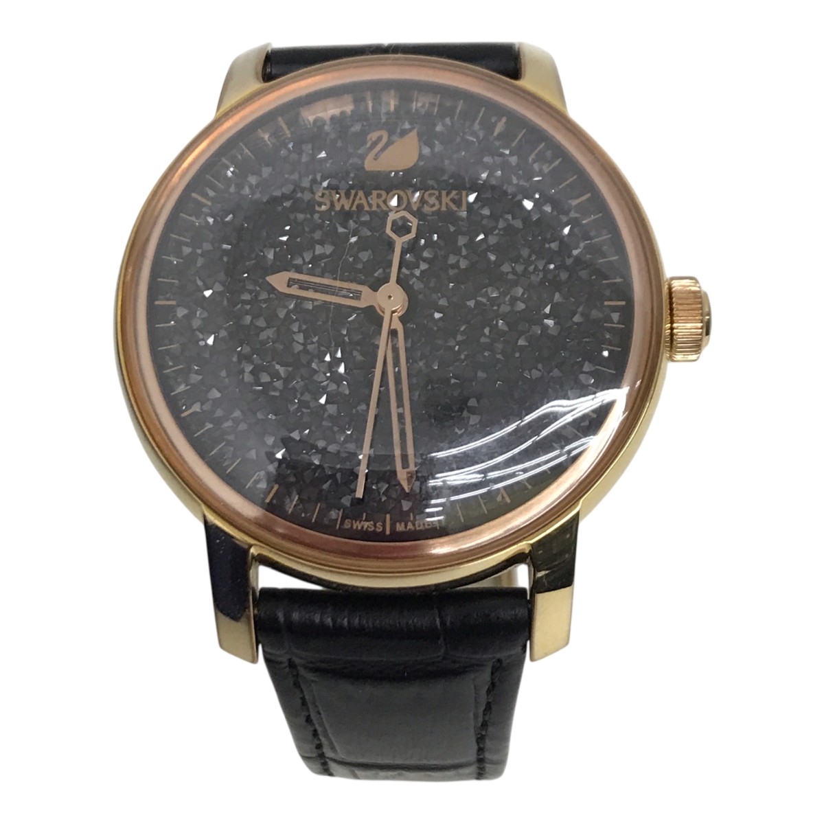【中古】SWAROVSKICrystalline Hours Black 時計 5218902【価格見直し】|ブランド古着のカインドオル