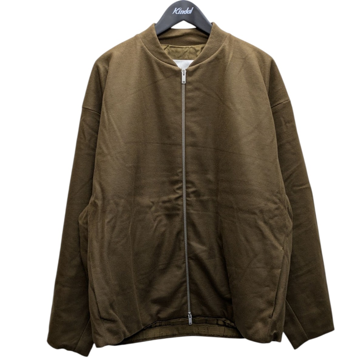 【中古】 JIL SANDER 24AW ウールメルトンパデットボンバージャケット ブラウン サイズ：46 【価格見直し】