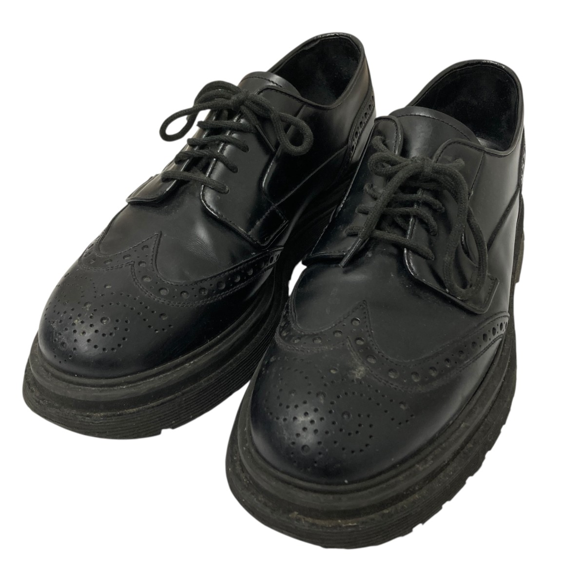 【中古】 PRADA Lug Sole Brogues ウィングチップシューズ ブラック サイズ：6 1/2(24.5cm) 【価格見直し】