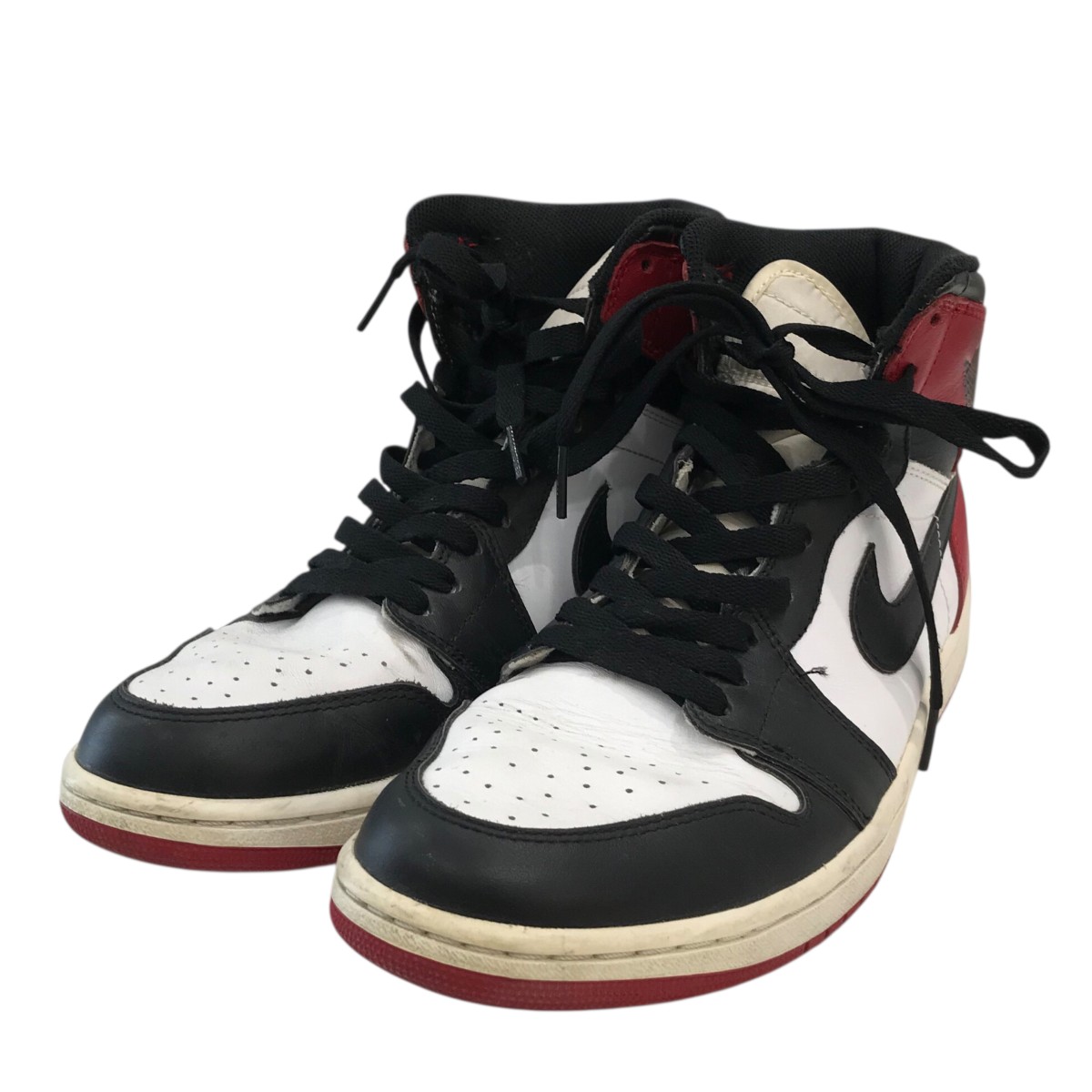 【中古】 NIKE 「AIR JORDAN 1 RETRO HIGH OG Black Toe」 555088184 ジムレッド×ホワイト×ブラック サイズ：27.5cm 【価格見直し】 13,939円