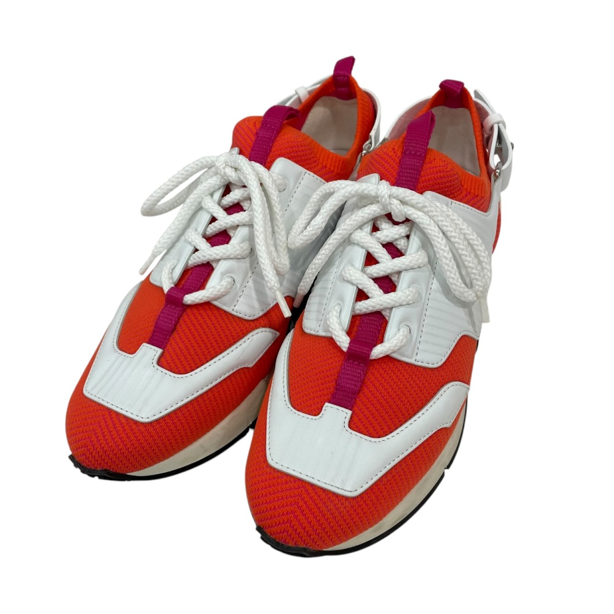 【中古】HERMES ローカットスニーカー 201104 Z 白いこと×オレンジ色 大きさ：37 【211125】（エルメス）