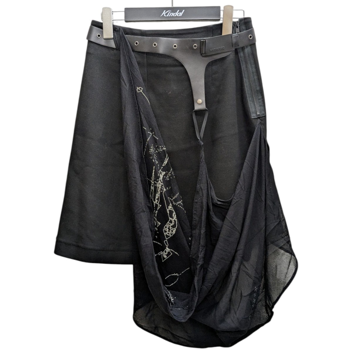 【中古】 HYEIN SEO　 25AW GRAPHIC WRAP SKIRT W GARTER BELT ベルト付きラップスカート ブラック サイズ：1 【211125】（ヘインソ） 27,335円