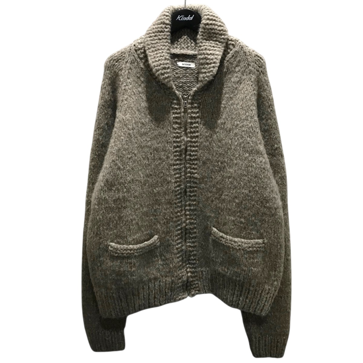 【中古】 INTERIM 【HAND KNIT YAK ALPACA BEIGE HYPER BIG COWICHAN SWEATER】 カウチンカーディガン IT24A059 ベージュ サイズ：5 【価格見直し】