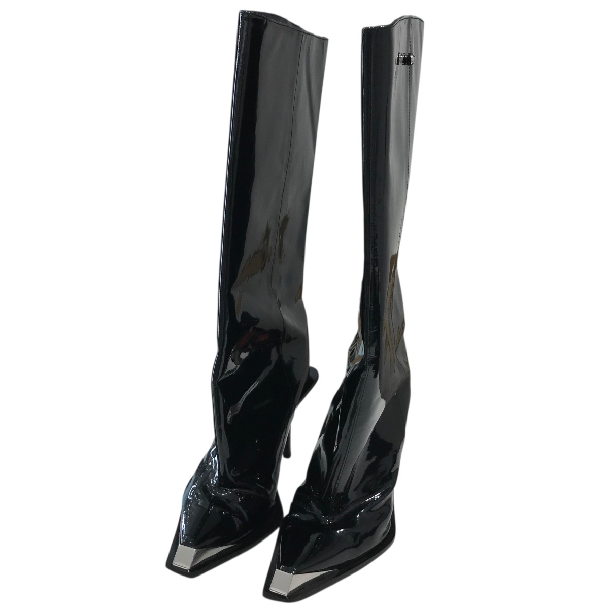【中古】<br>DIESEL<br>「d-tona wb」 パテントニーハイブーツ ブラック サイズ：39(25.5CM相当)<br>【価格見直し】