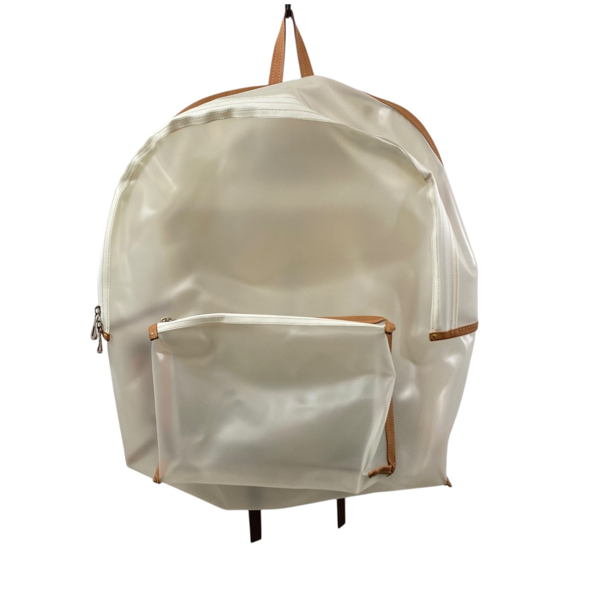 【中古】 CASE×ITTI 1NIGHT 2DYAYS BAG リュック クリア×キャメル 【価格見直し】