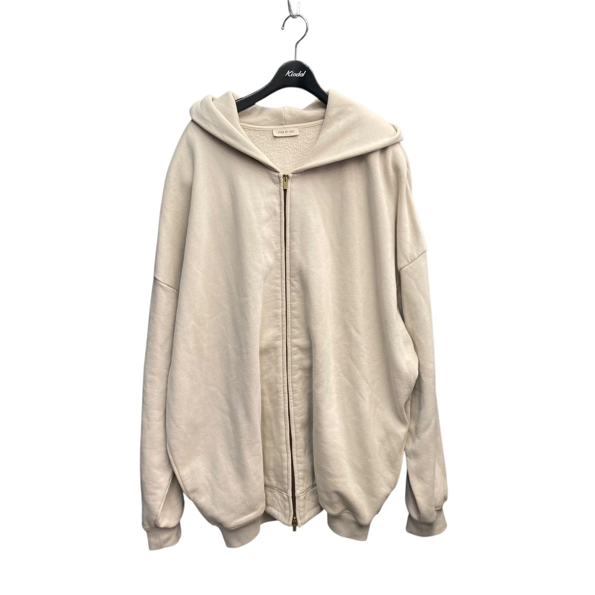 【中古】 FEAR OF GOD Eternal Fleece Zip Hoodie ジップパーカー ベージュ サイズ：XL 【価格見直し】