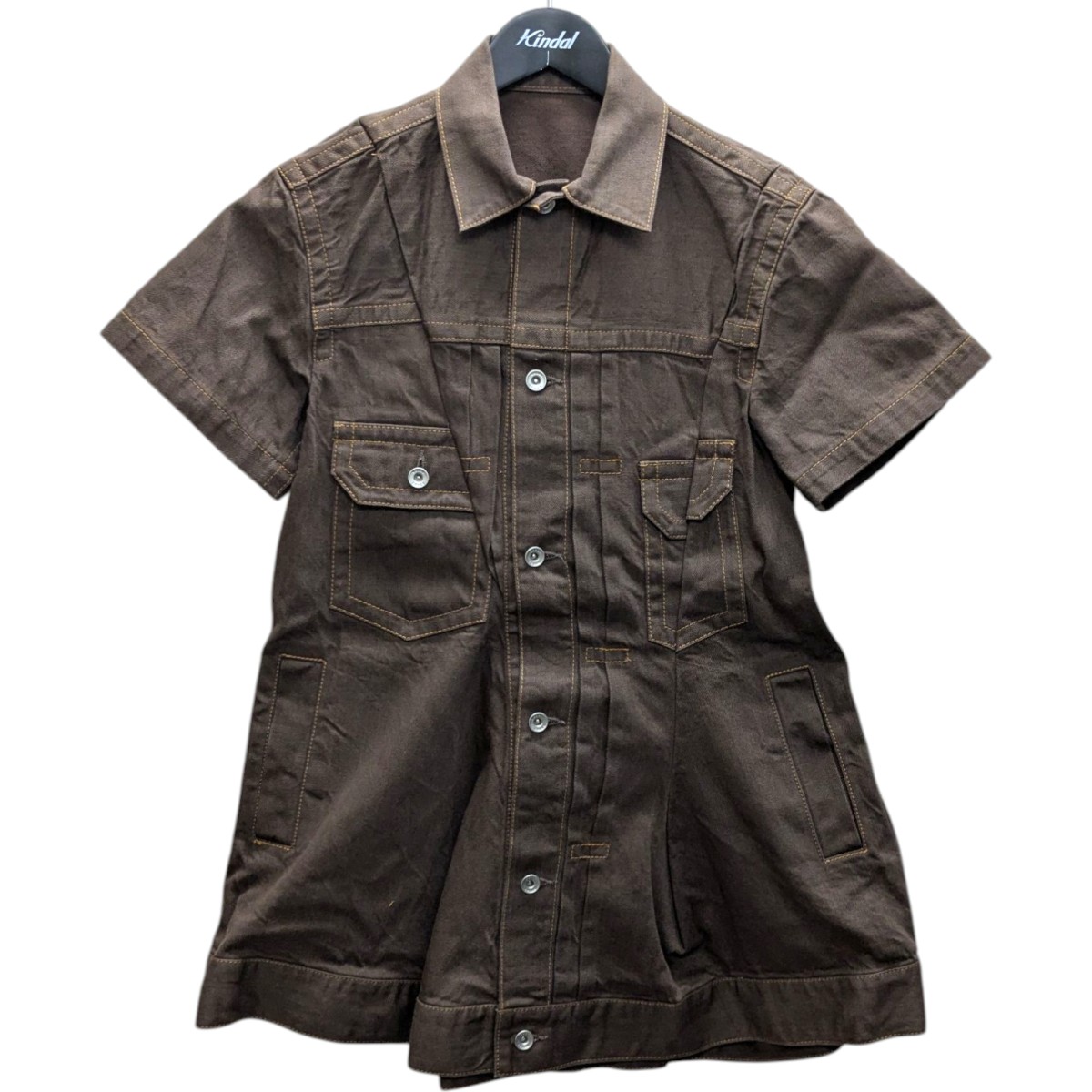 【中古】 sacai　 25AWDENIM DRESS デニムワンピース 25-07957 ブラウン サイズ：1 【241125】（サカイ）