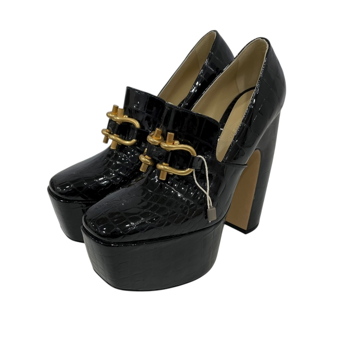 【中古】\u003cBR\u003eBOTTEGA VENETA\u003cBR\u003eプラットホームパンプス 黒いこと 大きさ：36 1/2\u003cBR\u003e【通貨価値思いなおす】