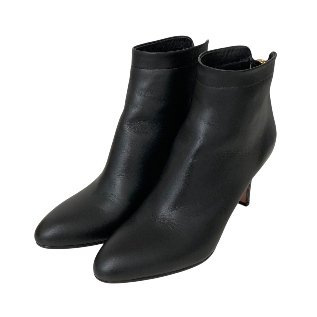 【中古】 PELLICO TAXI 80 TR バックジップ ショートブーツ 7049 ブラック サイズ：37(24cm相当） 【価格見直し】
