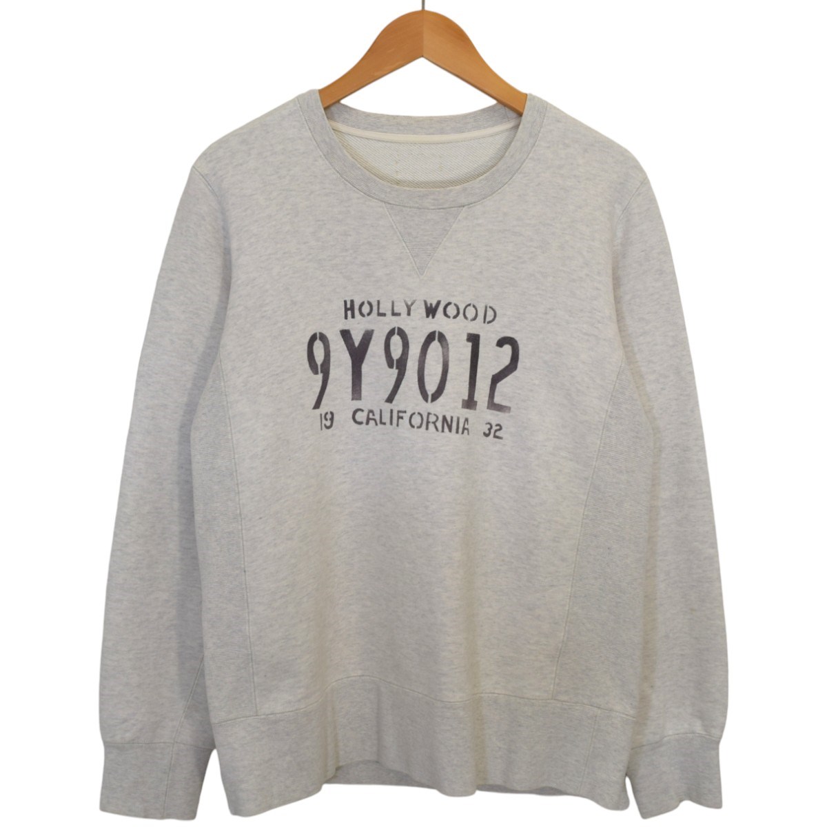 【中古】VISVIM STENCIL VINTAGE CREW L／S クルーネックスウェット 0117105010029 薄墨色 大きさ：2 【241125】（ビズビム）