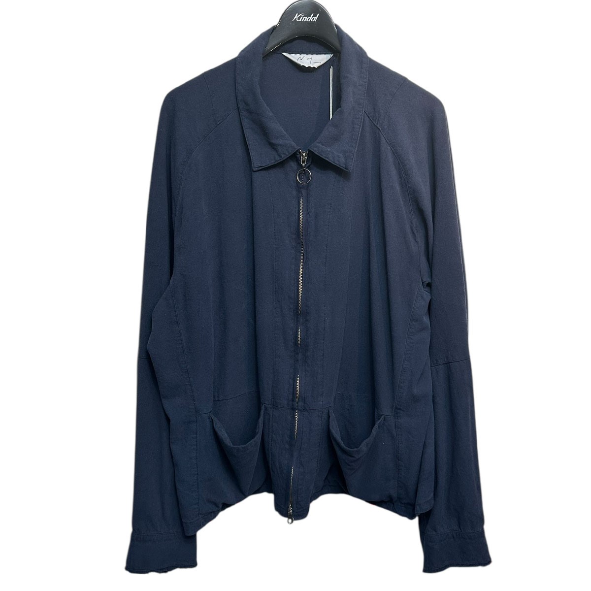 【中古】 ANCELLM 24AW 1LDK別注 SUEDE SILK JACKET スウェードシルクジャケット ANC-1LDK-02 ネイビー サイズ:2 【241125】(アンセルム)
