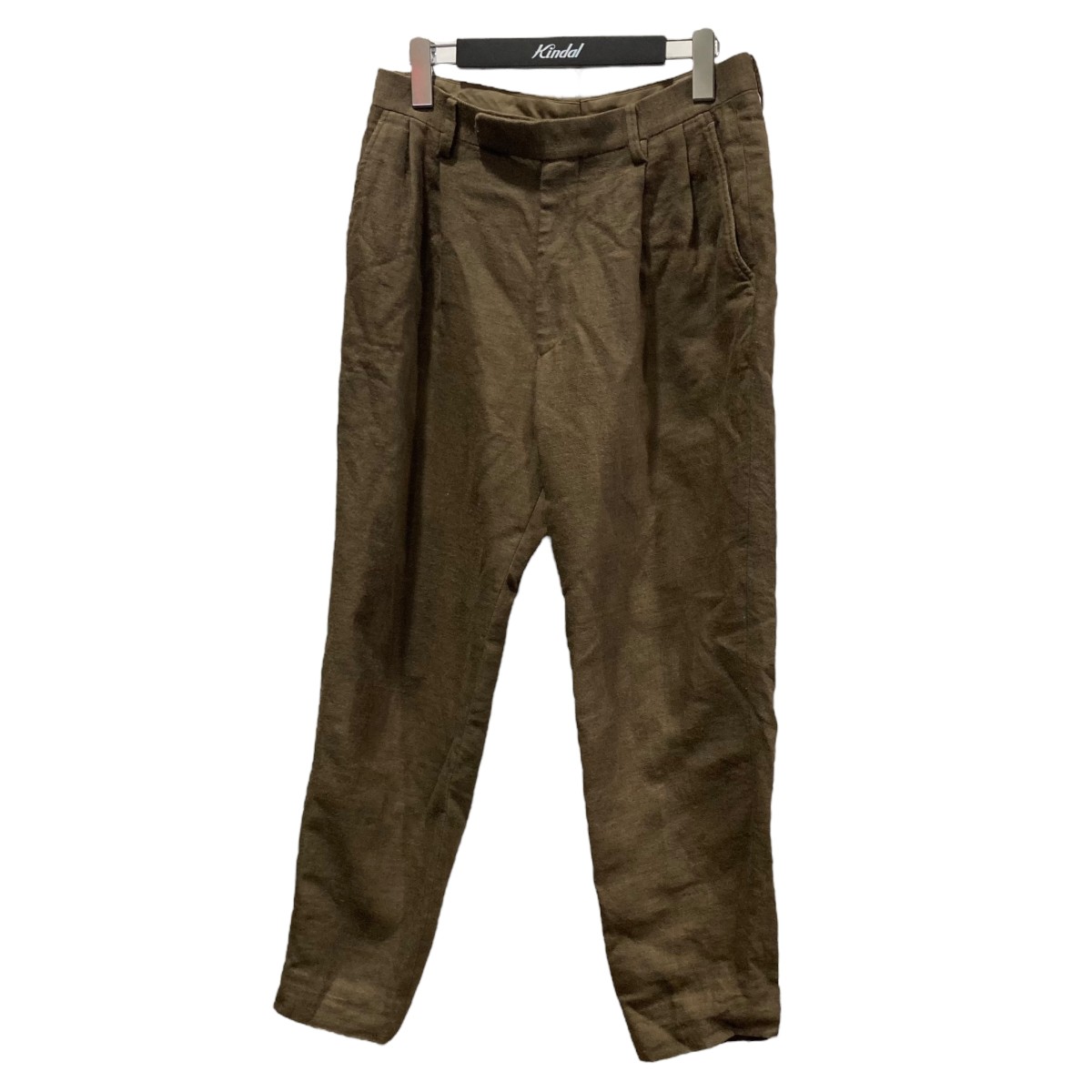【中古】 COMOLI　 ウールリネン2タックパンツ 15F-03003 ブラウン サイズ：1 【251125】（コモリ）