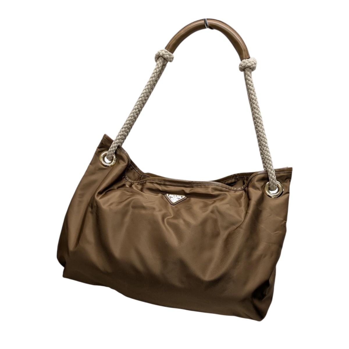 【中古】\u003cBR\u003ePRADA\u003cBR\u003eマリナー ラージ Re-Nylon ショルダーバッグ ブランデイ\u003cBR\u003e【必要経費思いかえす】