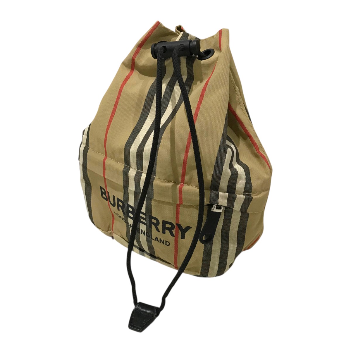 【中古】 BURBERRY　 巾着ショルダーバッグ ベージュ 【261125】（バーバリー）
