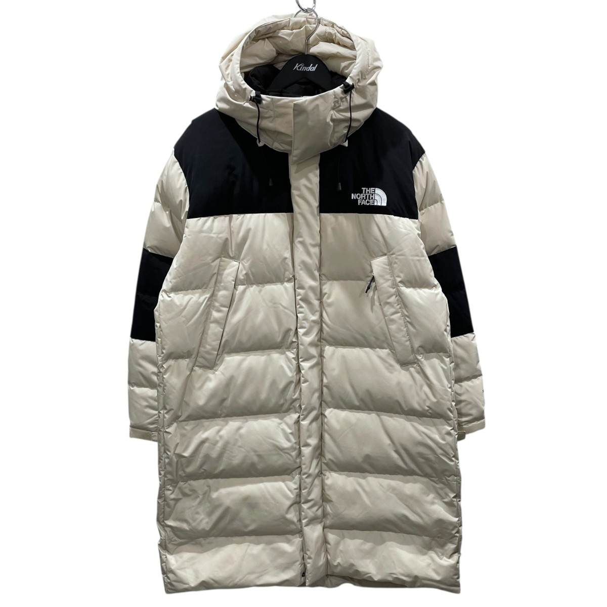 【中古】 THE NORTH FACE 22AW ダウンコート AK DOWN COAT 韓国製 NC1DN52L ライトベージュ・ブラック サイズ：L 【価格見直し】