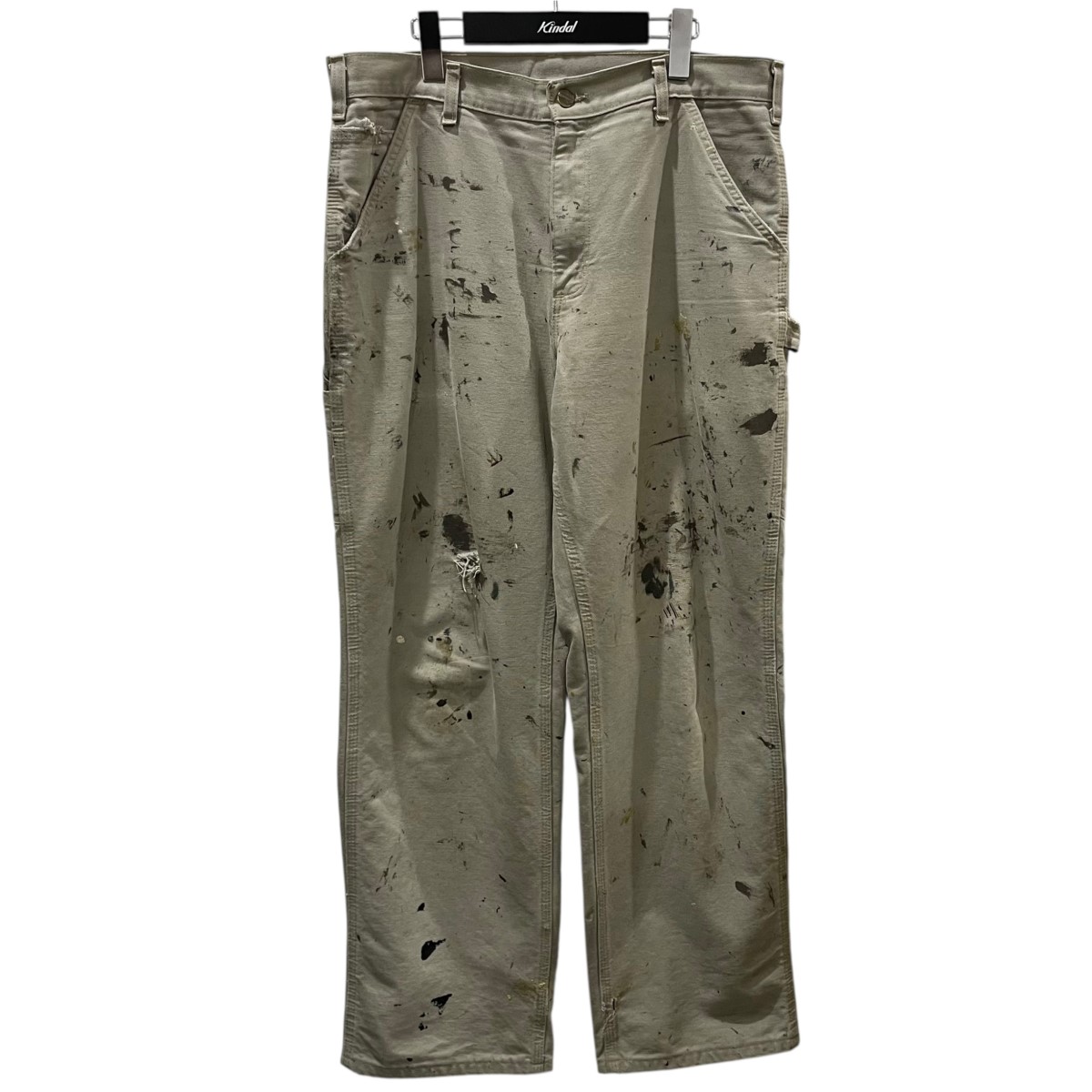 【中古】CarHartt12オンス加工パンツ Washed Duck Work Pants ウォッシュドダック ペインターパンツ B11 DES ベージュ サイズ：34&times;32【価格見直し】｜ブランド古着のカインドオル 10,857円