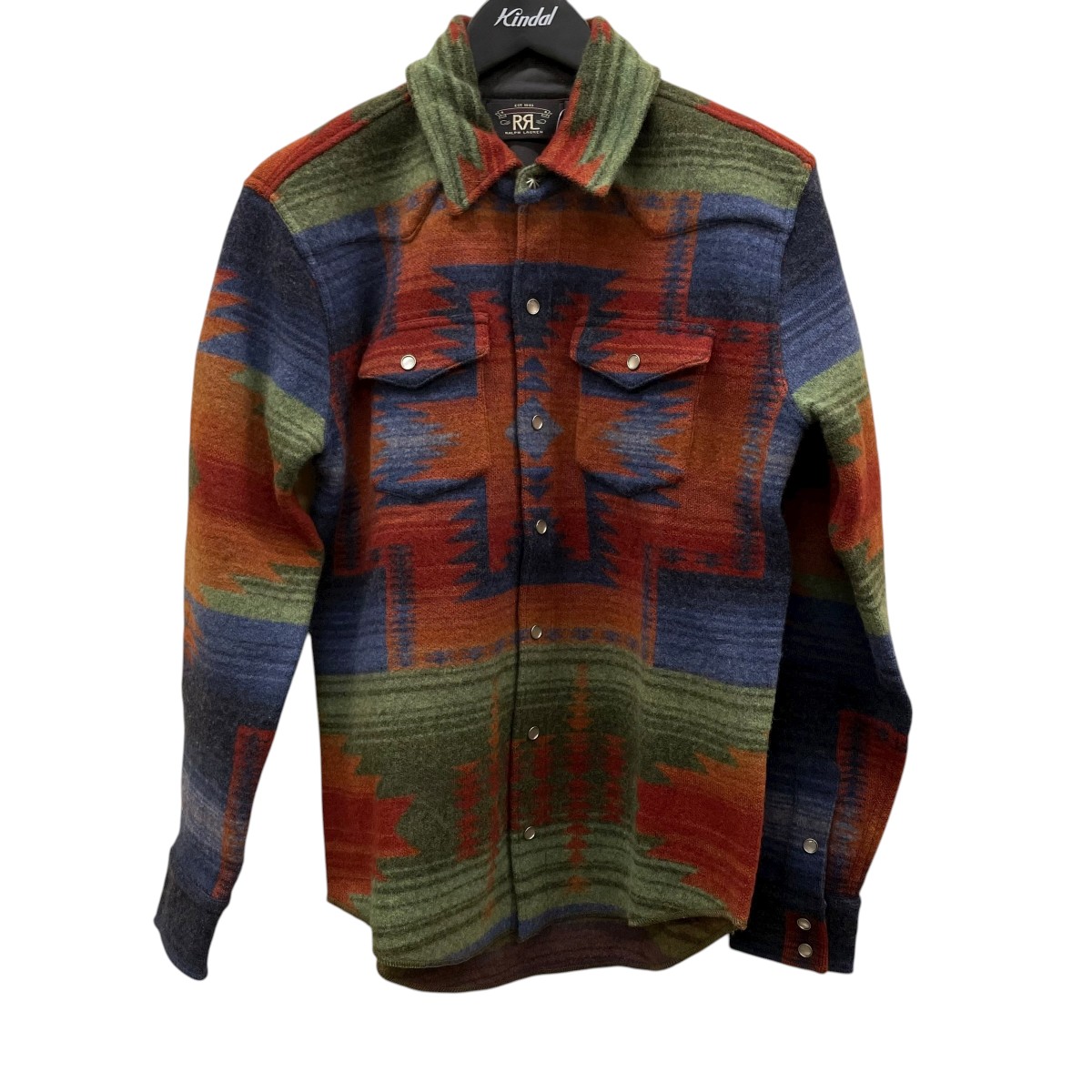 【中古】 RRL カシミヤ混ウール長袖シャツ マルチカラー サイズ：XS 【価格見直し】