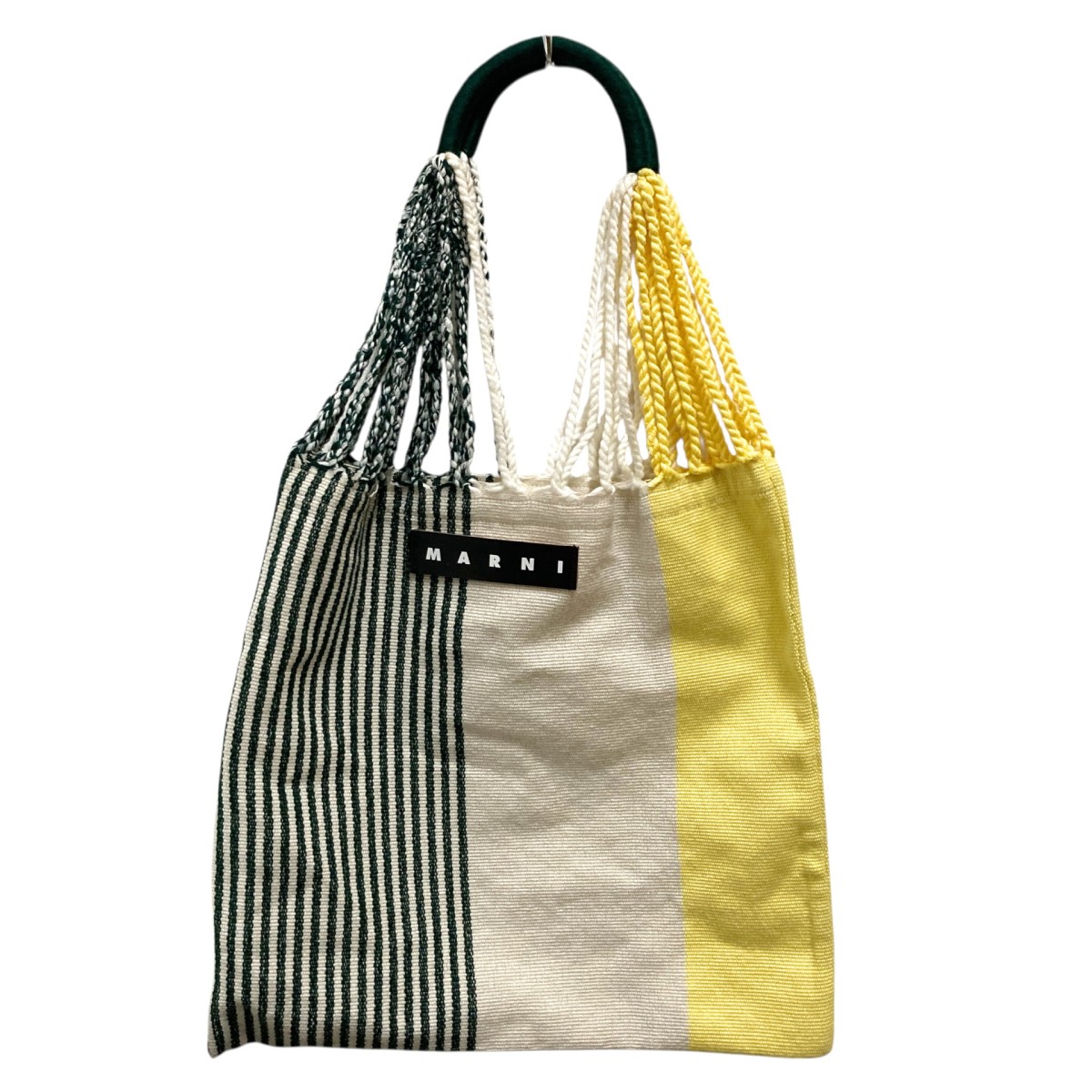 【中古】MARNI トートバッグ SHMH0009A0 グリーン×イエロー×アイボリー 【271125】（マルニ）