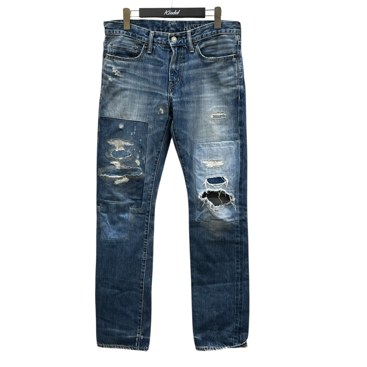 【中古】 Hysteric Glamour パッチワークリメイク スリムストレートデニムパンツ デニムパンツ 02203AP09 インディゴ サイズ：30 【価格見直し】