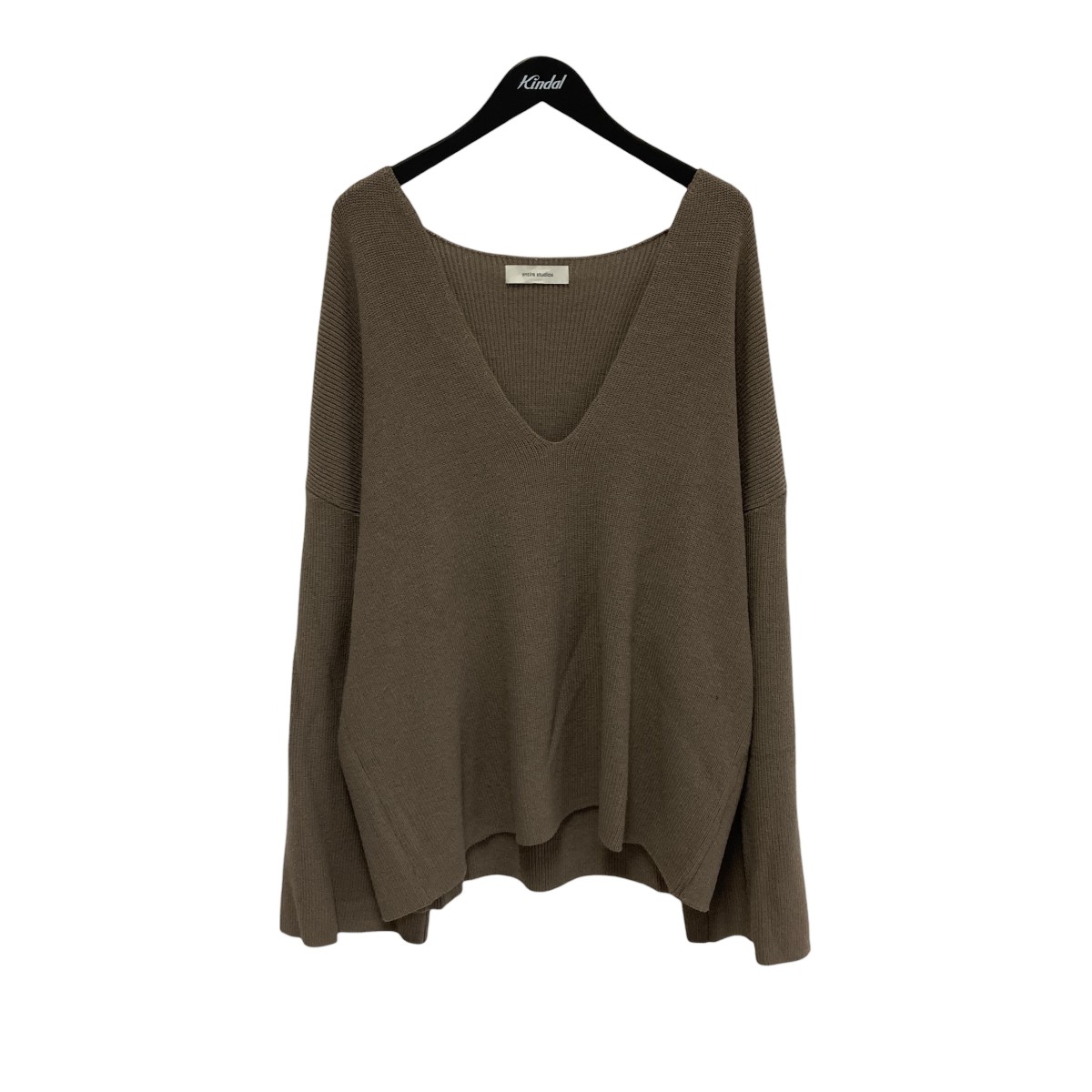 【中古】 ENTIRE STUDIOS　 Dormer Knit Sweater Vネックニット ES2715 PO0169 カーキ サイズ：XS 【080426】（エンタイアスタジオ）