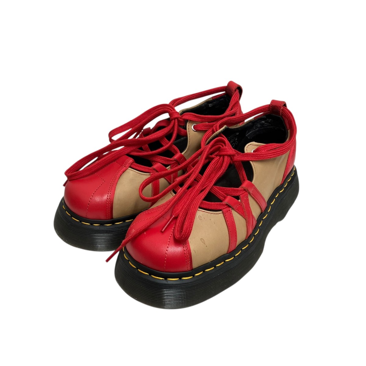 【中古】 Dr．Martens　 レザーシューズ 41611600 ベージュ×レッド サイズ：6 【291125】（ドクターマーチン）
