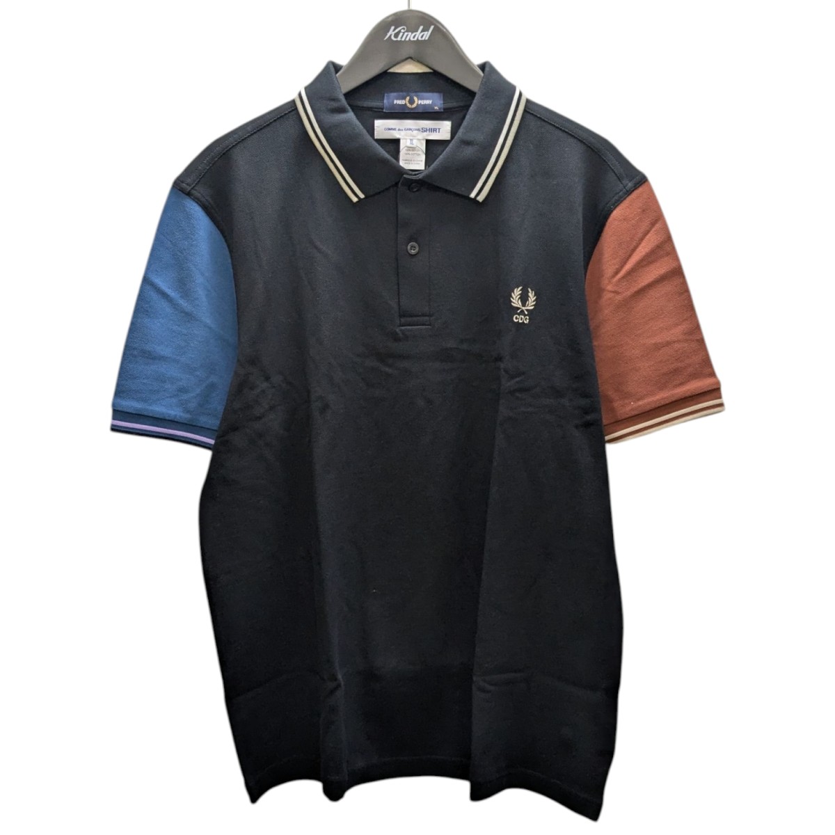 【中古】 FRED PERRY×COMME des GARCONS SHIRT　 25AW ポロシャツ ブラック サイズ：XL 【291125】（フレッドペリー×コムデギャルソンシャツ）